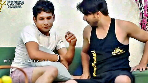Two Indian men in casual wear chatting on couch, Shila ki Jawaani preview