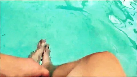 Cory Chase's bare feet in pool during taboo mother-stepson affair