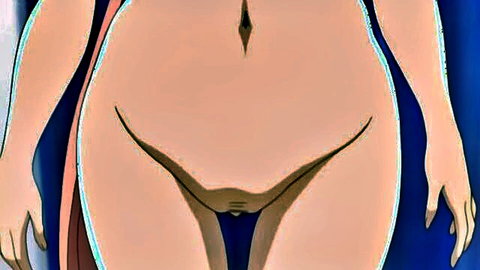 Close-up of tiny anime girl's shaved pussy in explicit hentai pose