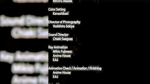 Animated Japanese adult video 'Sex Hospital' end credits with key staff names