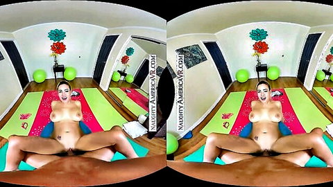 Luna Star naked in yoga pose, spreading legs to expose tight pussy