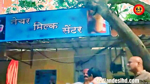 Indian street sign for Never Milk Center in Khaat 2024 Hindi porn series episode 6