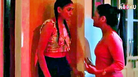 Indian couple in intimate conversation, woman in revealing top, Chull Loveriya Kooku series
