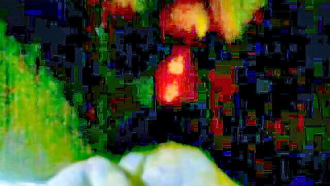 Blurry abstract closeup of vibrant colored skin and fluids in intense fuck action