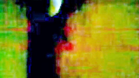 Blurry distorted frame of rough straight sex with tight pussy hints in green lighting