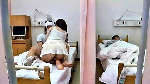 Asian stepmom in white dress rides stepson in intimate cowgirl position