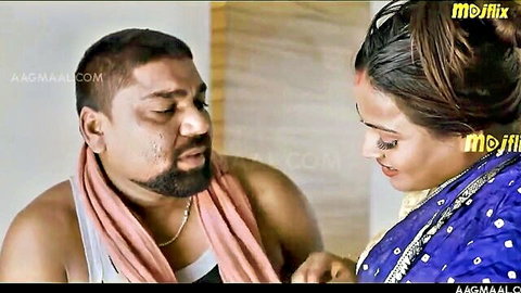 Indian babe in blue saree with bearded hunk in Hawash Episode 03 uncut
