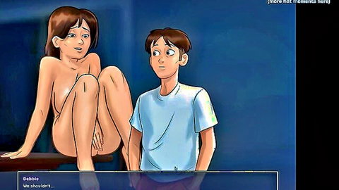 Anime stepmom nude with legs spread teasing surprised stepson