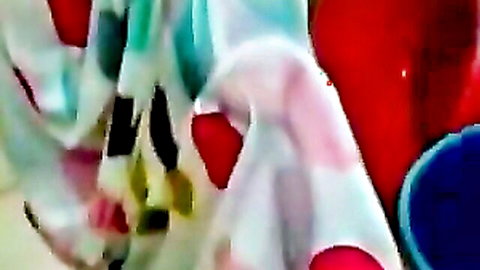 Hot Indian teen stripping naughty in steamy bathroom solo