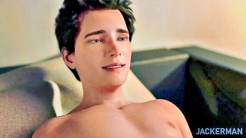 Handsome shirtless young man Jackerman in 3D animated stepson MILF porn thumbnail