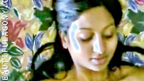 Indian mature babe relaxes with blue face mask in homemade seduction scene