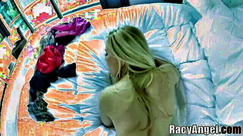 Anikka Albrite nude on bed with Ashley Fires in steamy blowbang scene