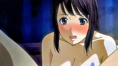 Brunette hentai girl with big tits licks and sucks in animated scene