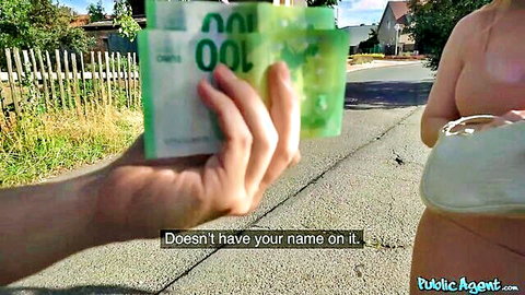 Kiara Lord nude outdoor money exchange in Public Agent casting