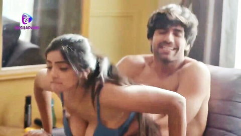 Big Indian wife in doggy style getting creampie from lover in Desi web series