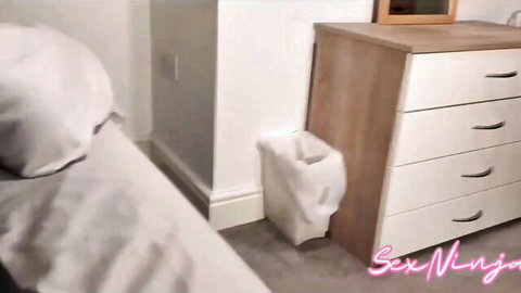 Stepmom bedroom scene with sex ninja tease, empty bed setup