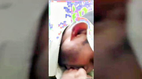 Close-up of stunning Indian wife in headscarf, mouth open during intimate act