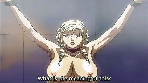 Animated Asian hentai babe with big tits in bondage collar and restraints