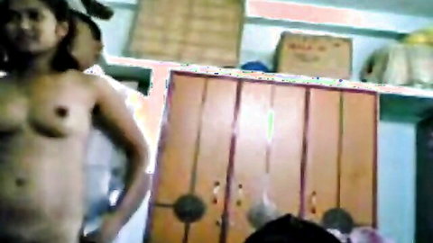 Hot Asian brunette wife topless giving handjob in homemade cam video