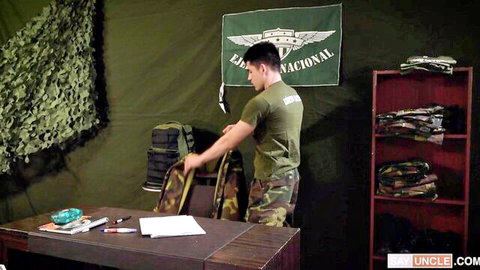 Sergeant Daniele Trebol in military uniform in Argentine army tent