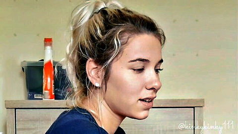Samantha Flair blonde profile close-up, casual tease