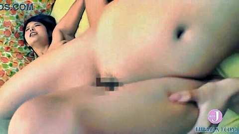 Amateur Asian lesbians in explicit nude play, censored pussy licking first time