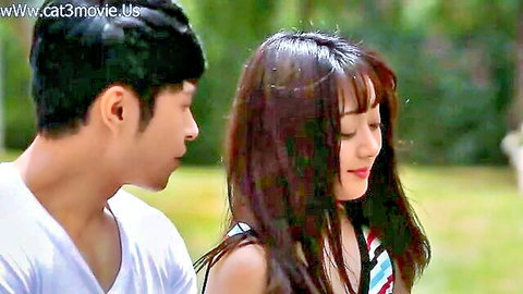 Intimate outdoor moment between young Asian couple in The Day of Swapping 2