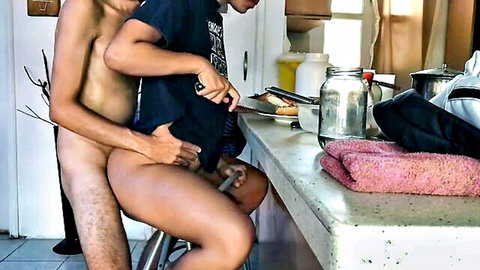 Mariangel Belle tight pussy fucked from behind before breakfast