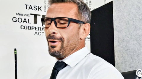 Manuel Ferrara in sharp office look for Brazzers threesome with Hailey Rose and London Keyes