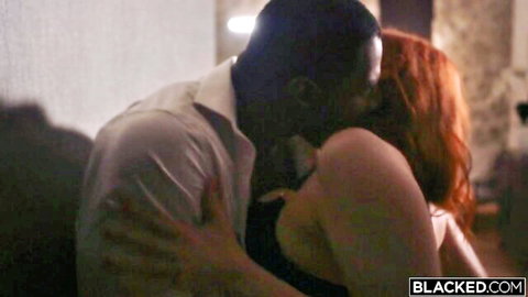 Maitland Ward passionately kissed by Jax Slayher in interracial embrace