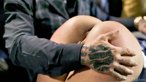 Gia Derza's round ass grabbed by tattooed stepdad Derrick Pierce