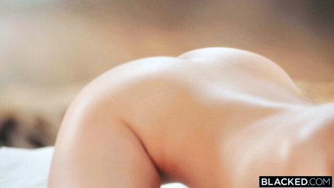 Xxlayna Marie's round ass and curves nude from behind, Blacked scene