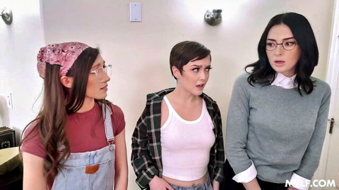 Charlotte Sins, Bobbi Shay & Jade Valentine in casual outfits, House Bunny scene