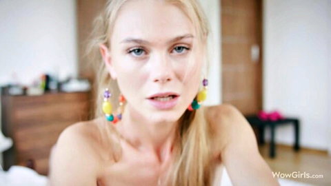 Nancy A topless blonde in POV deepthroat and handjob tease
