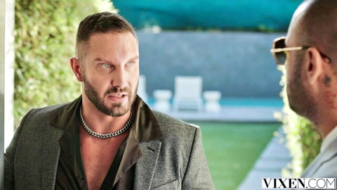 Quinton James in suited poolside talk with co-star, Vixen teaser