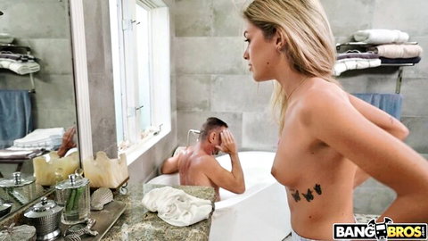 Ashley Alexander topless teasing stepdad Peter Fitzwell in bathtub