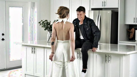 Octavia Red in backless white dress teases Jay Romero