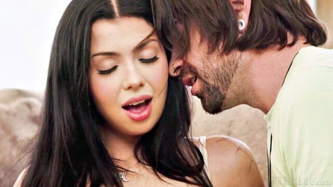 Holly Day seductively kissed by Lucky Fate in steamy foreplay