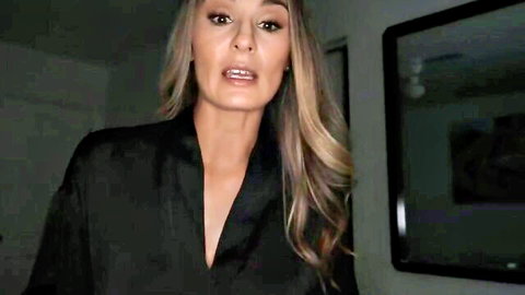 Mandy Rhea in open black robe POV morning tease with Nicky Rebel