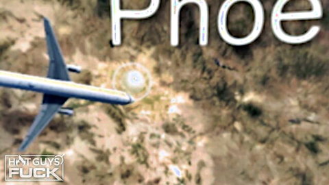 Phoebe airplane flyover in desert landscape from Hot Guys Fuck