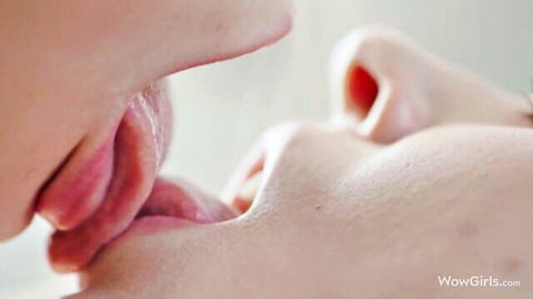 Nancy A and Sherice in intimate tongue kiss POV lingerie play