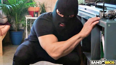 Violet Myers tied up and drilled by masked Derrick Ferrari in intense BangBros scene