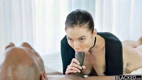 Marley Brinx deepthroating Prince Yahshua in intense Blacked oral scene