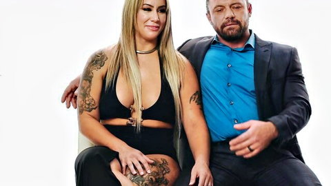 Blonde MILF Misty Meaner in sexy black outfit with Sergeant Miles