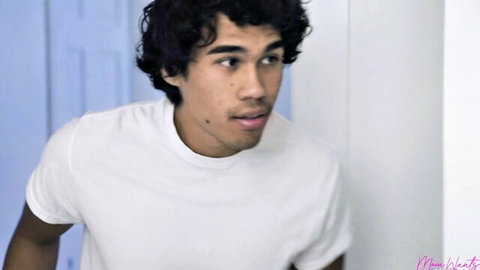 Young stepson in white tee from Rachael Cavalli and Saint James cum cleanup scene