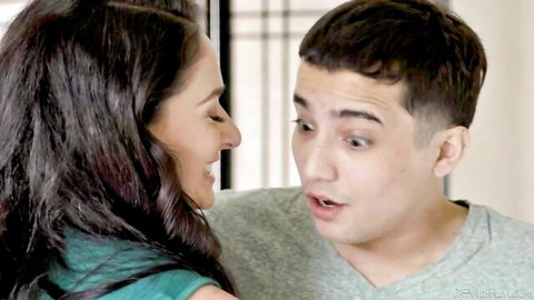 Sheena Ryder leans in close to stepson Ricky Spanish in teasing encounter