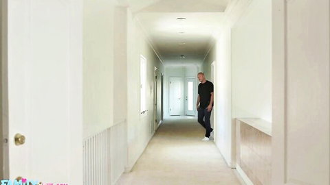 Danny Mountain in hallway tease for Stepmom Summer's big tits family meeting