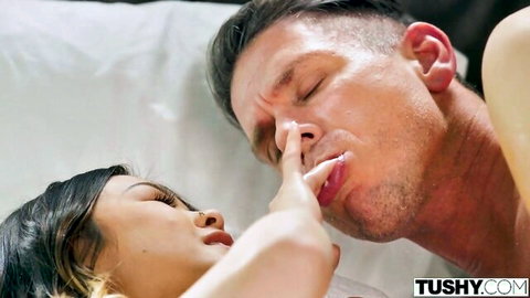 Lulu Chu teases Mick Blue's lips in intimate Tushy ass-to-mouth scene