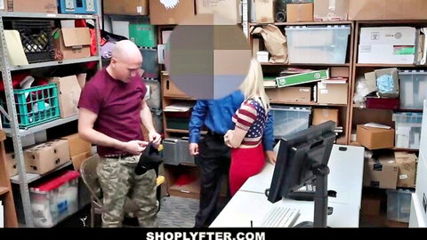 Madison Hart in steamy shoplifting threesome roleplay