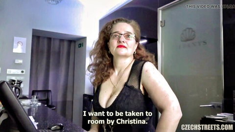 Di Devi in sheer black top showing deep cleavage, teasing POV at Czech reception
